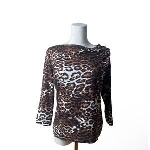 St. John Leopard Print Blouse - Size S